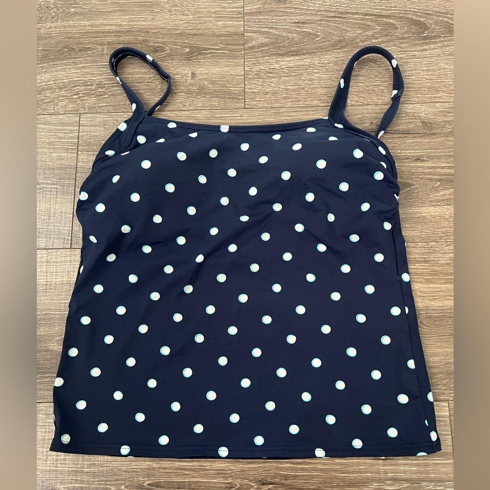 Lands End polka dot tankini swim top